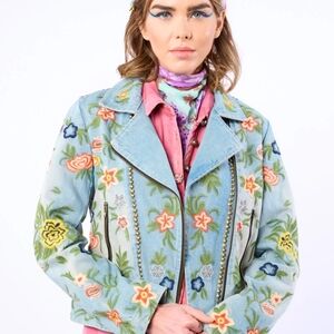 Aratta Multicolor Floral Jean Jacket